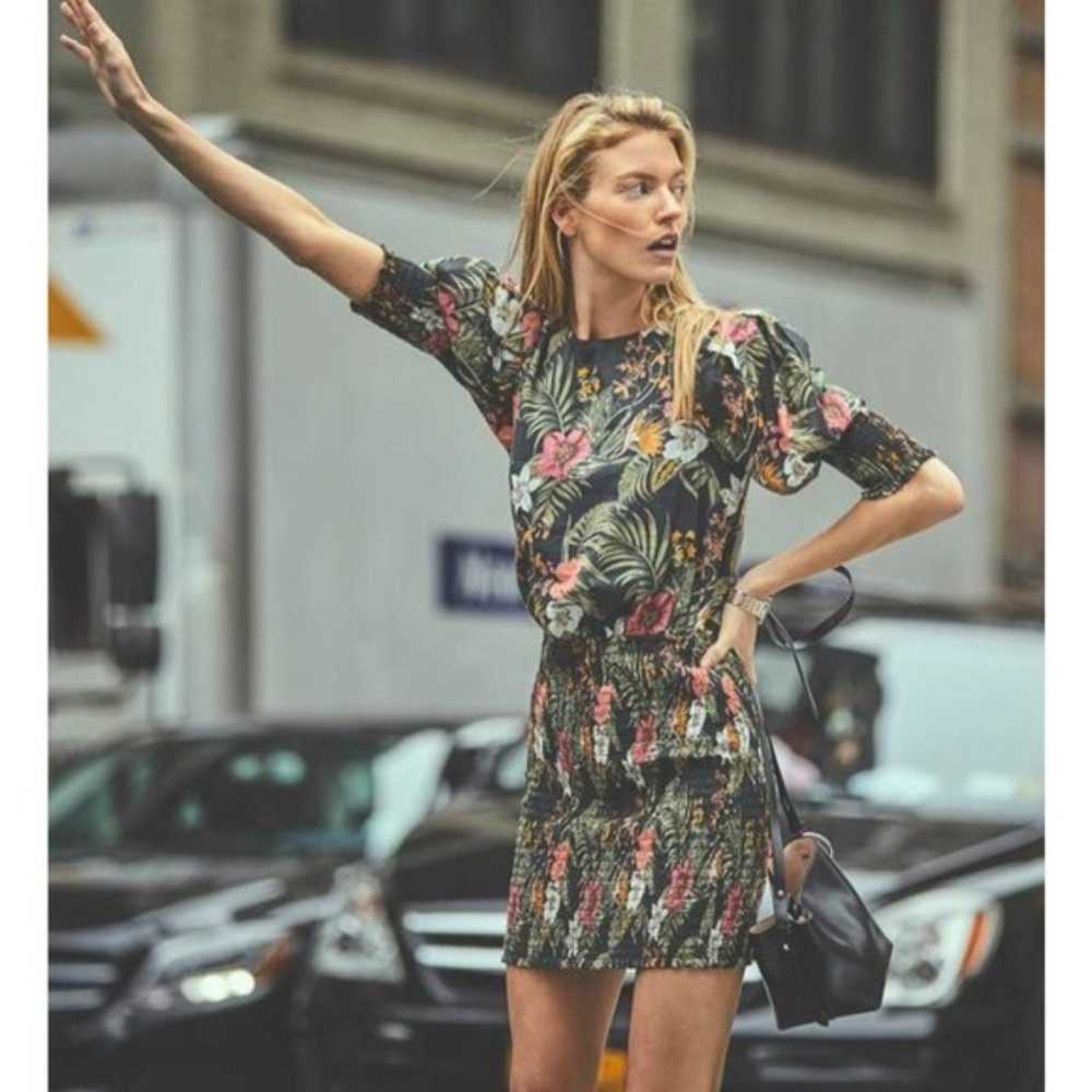 Rebecca Minkoff Geneva Black Floral Dress sz M